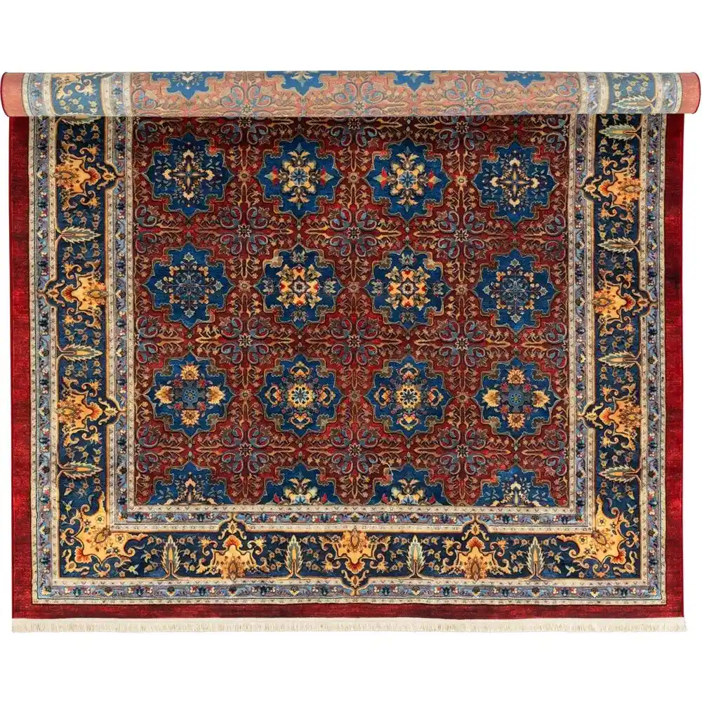 فرش ماشینی سنتی طرح 25cs0350 لاکی 1000 شانه